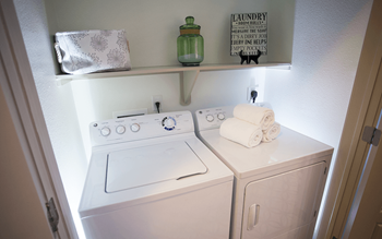 In home laundry with washer dryer connections